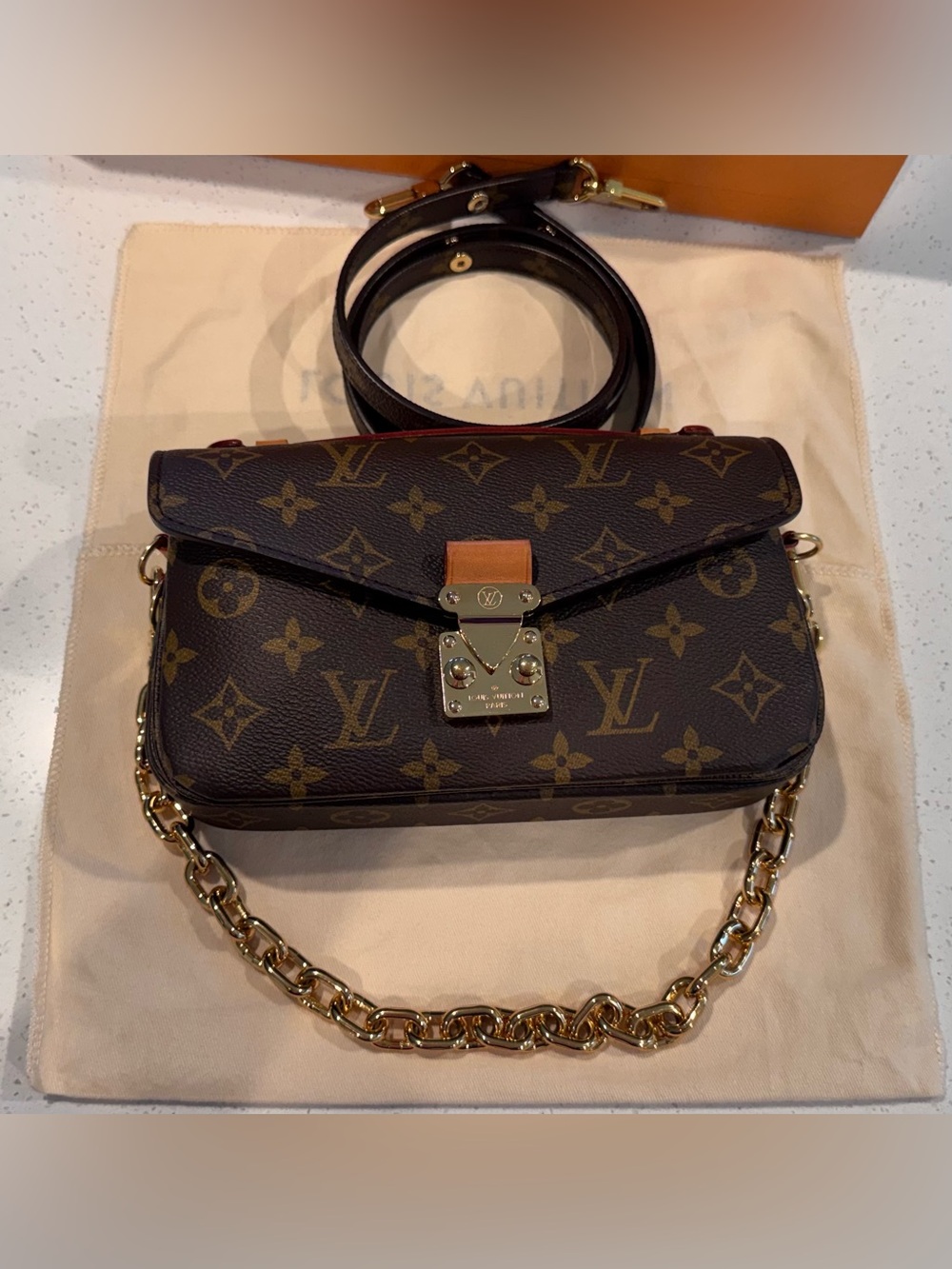 Louis Vuitton Monogram Pochette Metis East West